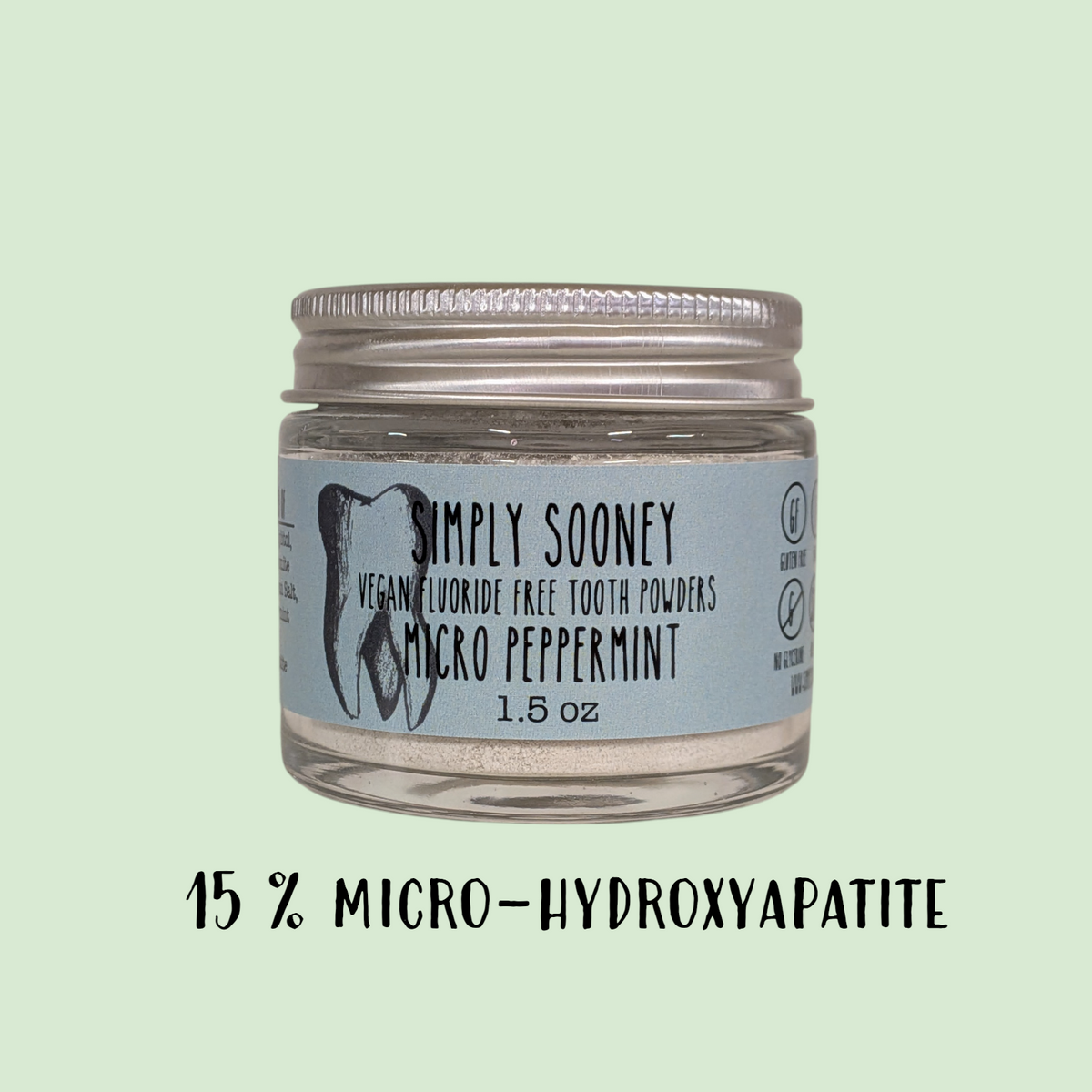 Glass Jar %15 Micro-Hydroxyapatite Vegan Fluoride Free