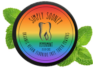 PRIDE LIMITED EDITION Vegan Mineral Fluoride Free Remineralizing Tooth Powder Peppermint Flavor FREE SHIPPING