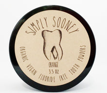 Load image into Gallery viewer, Simply Sooney Remineralizing Organic Vegan Fluoride Free Mineral Tooth Powder Safe for All Orange Formula FREE SHIPPING
