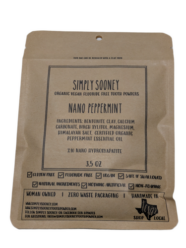 Nano-hydroxyapatite Remineralizing Vegan Fluoride Free Mineral Tooth Powder 3.5 oz Refill
