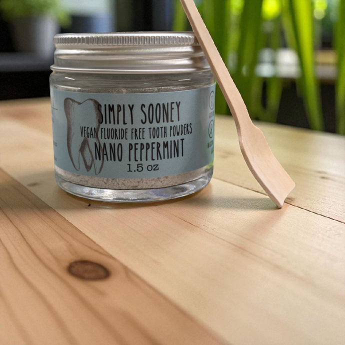 Glass Jar Nano-Hydroxyapatite Organic Vegan Fluoride Free Remineralizing Tooth Powder