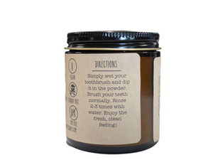 Glass Jar Vegan Fluoride Free Remineralizing Tooth Powder Orange Formula