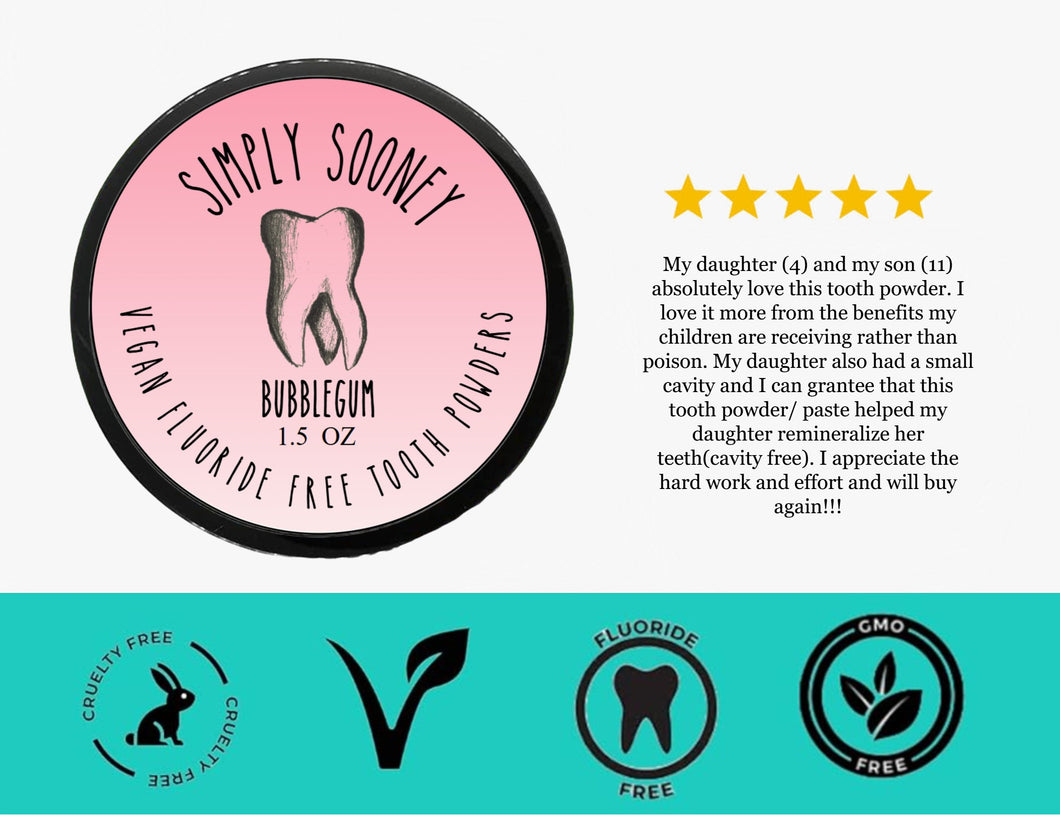 New Bubblegum Naturally Flavored Mineral Powdered Toothpaste