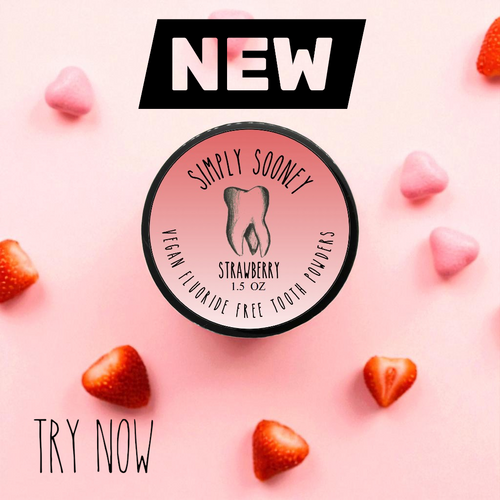 New Strawberry Organically Flavored Mineral Powdered Toothpaste