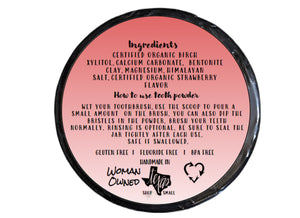 New Strawberry Organically Flavored Mineral Powdered Toothpaste