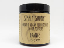 Load image into Gallery viewer, Glass Jar Organic Vegan Fluoride Free Remineralizing Tooth Powder OrangeFormula