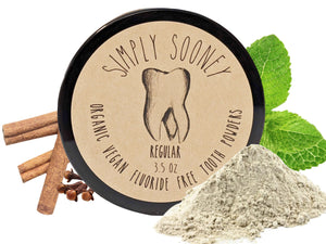 Simply Sooney Remineralizing Organic Vegan Fluoride Free Tooth Powder Regular Formula FREE SHIPPING