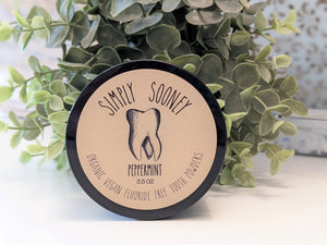 Simply Sooney Remineralizing Organic Vegan Fluoride Free Mineral Tooth Powder Peppermint Flavor FREE SHIPPING
