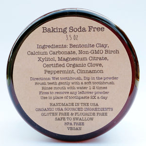 Simply Sooney Remineralizing Organic Vegan Fluoride Free Tooth Powder Baking Soda Free Formula FREE SHIPPING