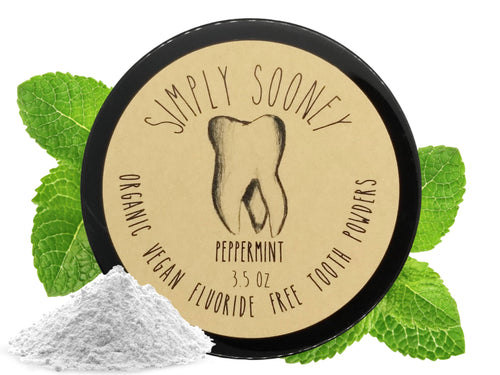 VALUE SIZE 6 MONTH SUPPLY  Organic Vegan Fluoride Free Remineralizing Tooth Powder Peppermint Flavor FREE SHIPPING