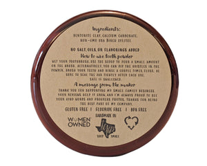 Simply Sooney Remineralizing Mineral Tooth Powder UNFLAVORED 3.5 OZ Organic Vegan Fluoride Free FREE SHIPPING